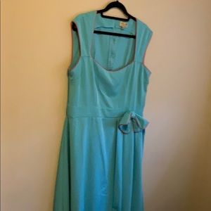 Lindy Bop Light Teal and Coral Rockabilly Dress